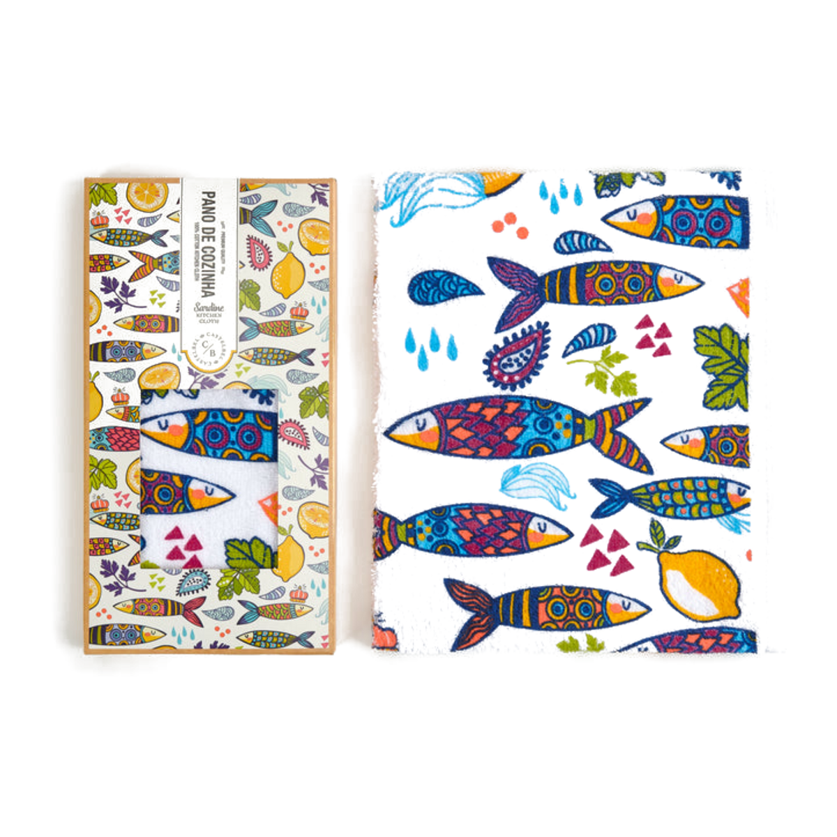 Castelbel Sardine Kitchen Cloth 50x50cm