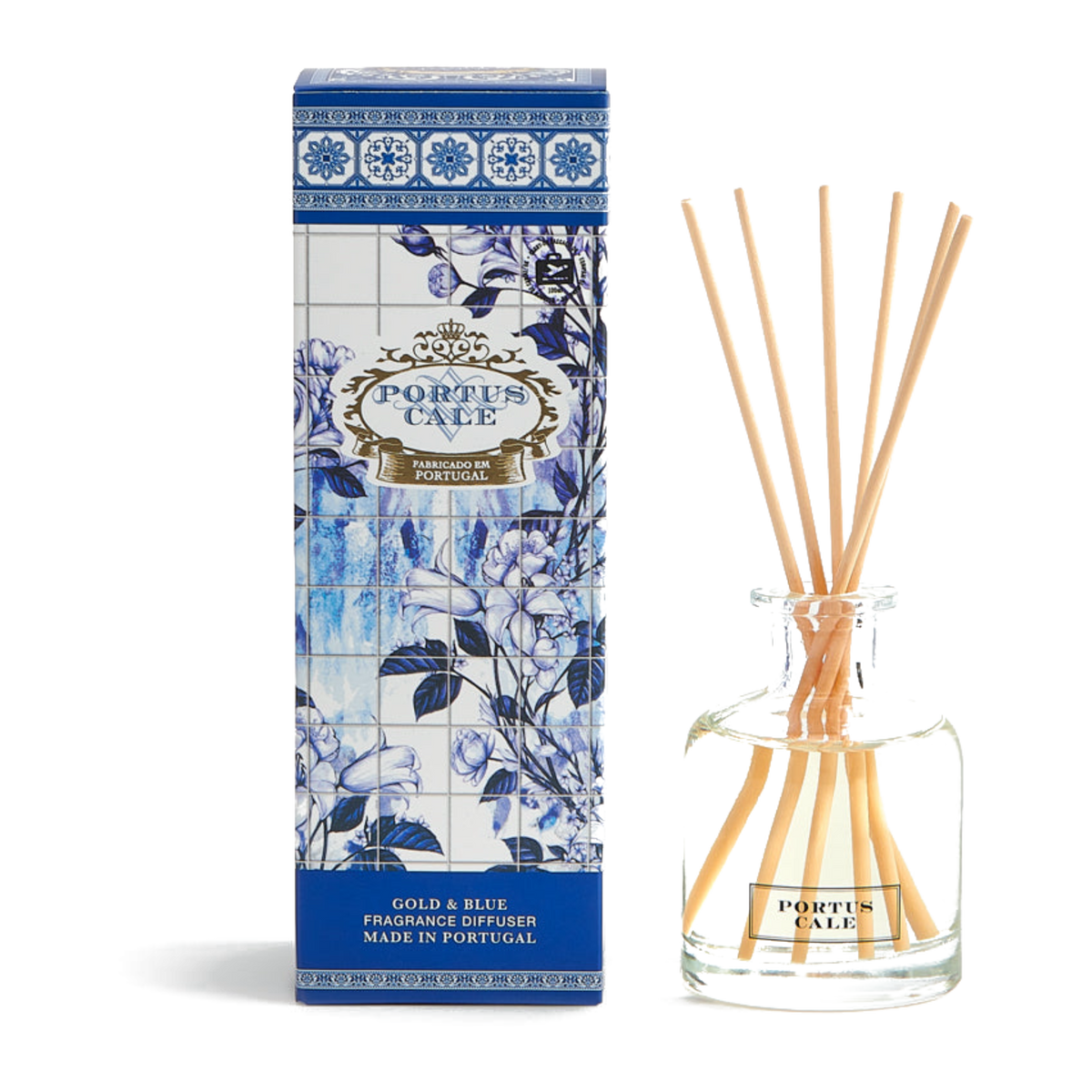 Portus Cale Gold & Blue Fragrance Diffuser 100ml – Glass