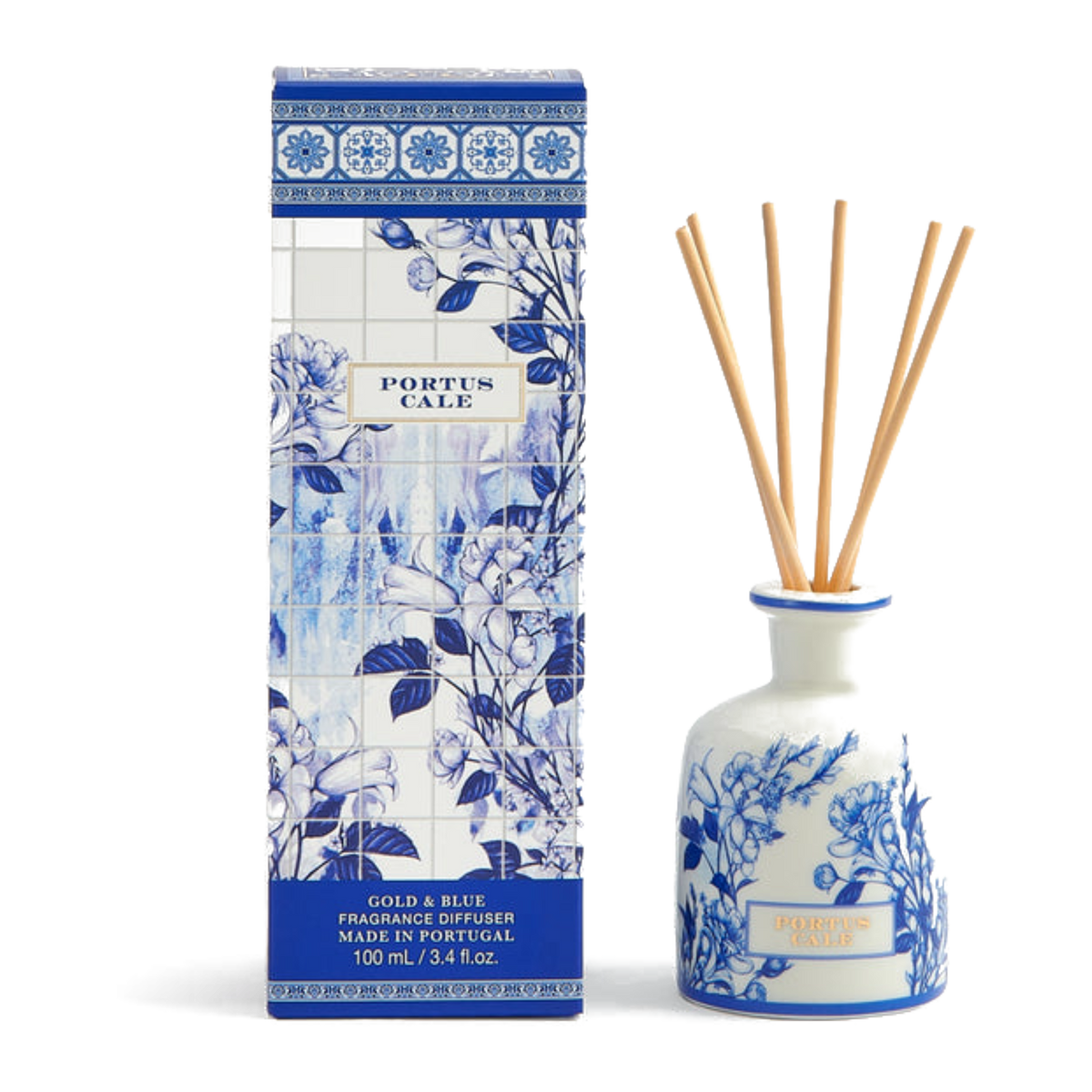 Portus Cale Gold & Blue Ceramic Fragrance Diffuser 100ml