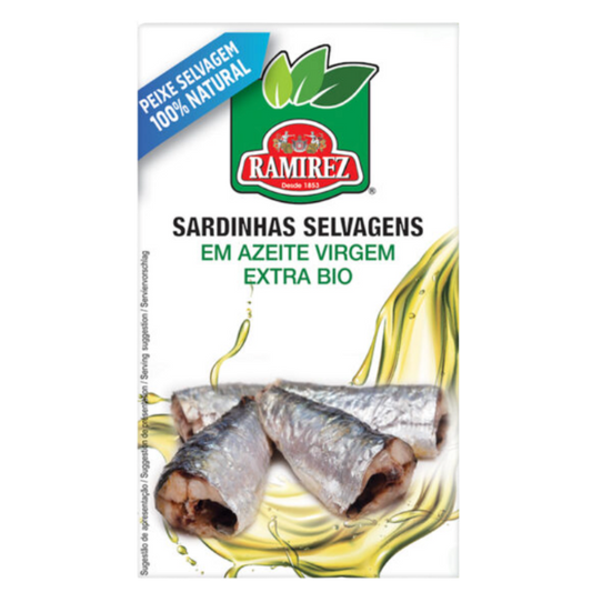 Dziko złowione sardynki Ramirez w extra virgin BIO oliwie z oliwek