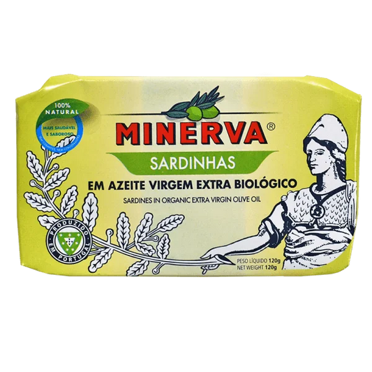 Sardynki Minerva w organicznej oliwie z oliwek extra virgin