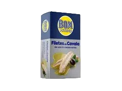 Bom Petisco mackerel fillets in extra virgin olive oil — package detail